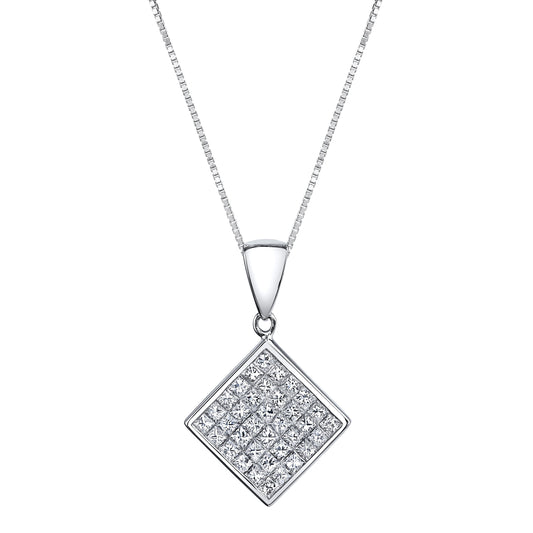 14K WHITE GOLD DIAMOND NECKLACE