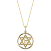 14K YELLOW GOLD STAR OF DAVID CHAI NECKLACE