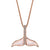 14K ROSE GOLD MOTHER OF PEARL AND DIAMOND WHALE TAIL NECKLACE