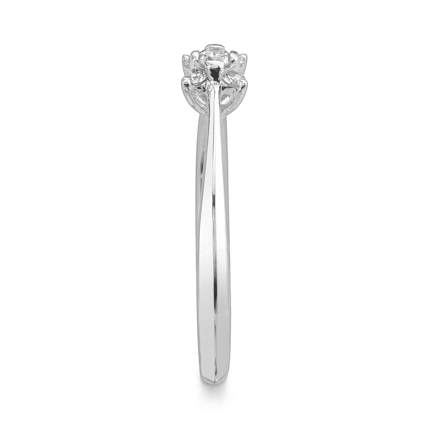 14K WHITE GOLD SOLITAIRE DIAMOND ENGAGEMENT RING