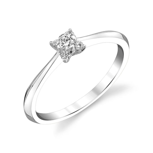 14K WHITE GOLD SOLITAIRE DIAMOND ENGAGEMENT RING