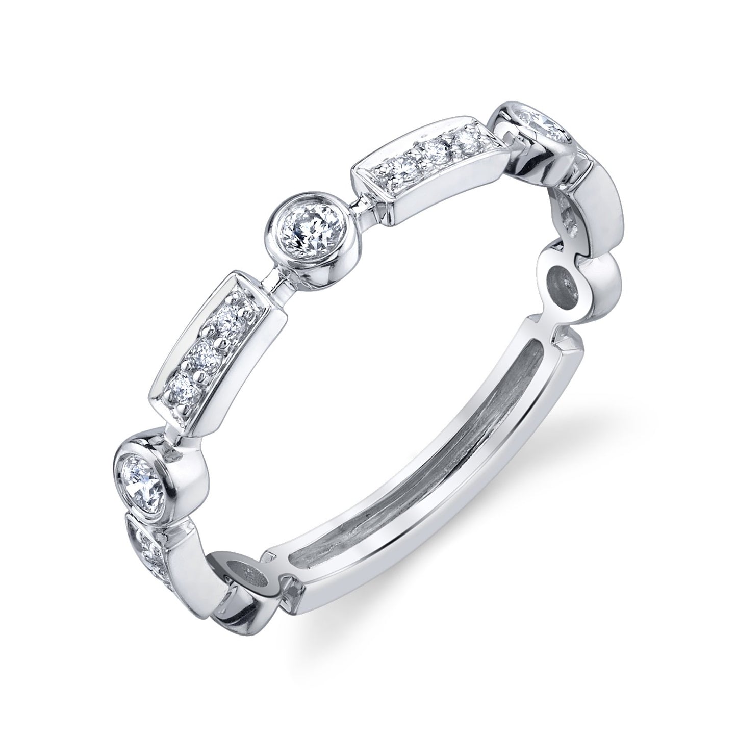 14K WHITE GOLD STACKABLE DIAMOND BAND