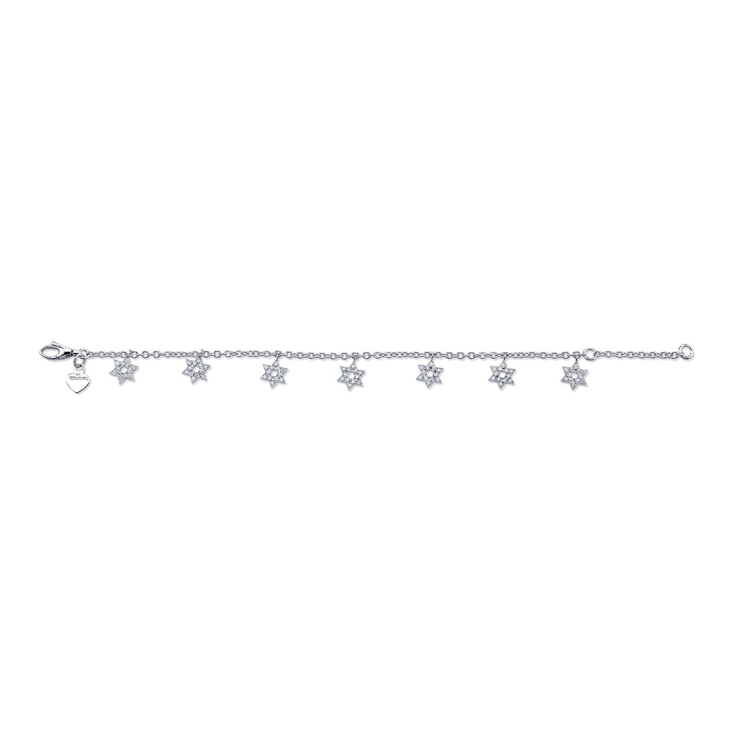 14K DIAMOND MULTI STAR OF DAVID BRACELET