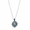 STERLING SILVER PENDANT NECKLACE WITH MARCASITES AND MOTHER OF PEARL