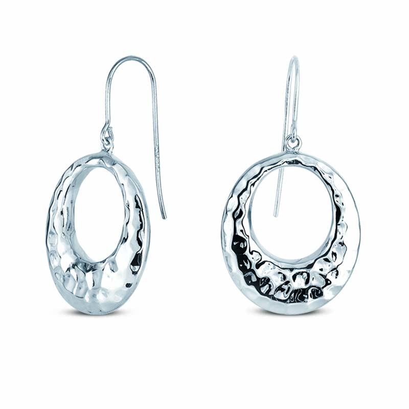 STERLING SILVER HIGH POLISH HAMMERED EARRINGS