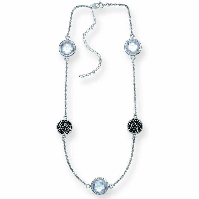 STERLING SILVER LONG CZ NECKLACE