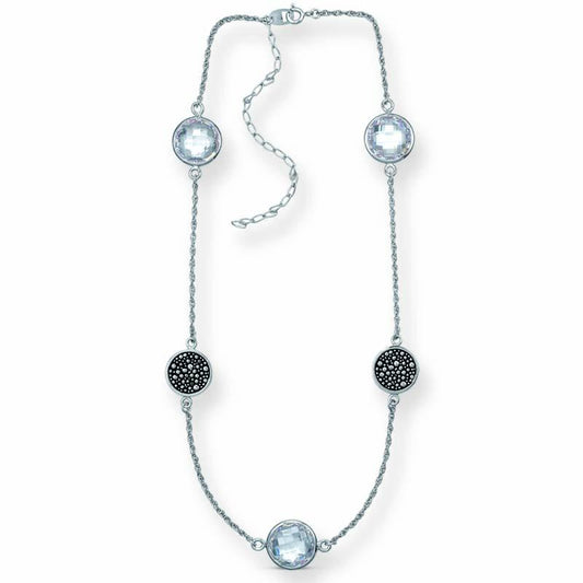 STERLING SILVER LONG CZ NECKLACE