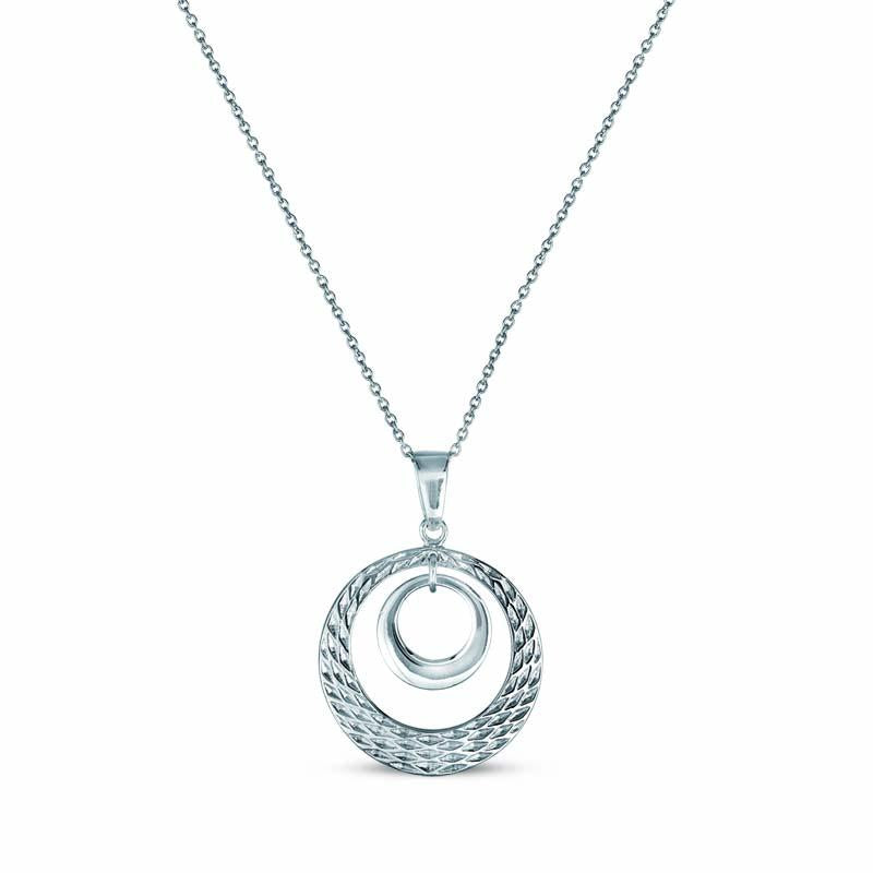 STERLING SILVER CIRCLE PENDANT NECKLACE