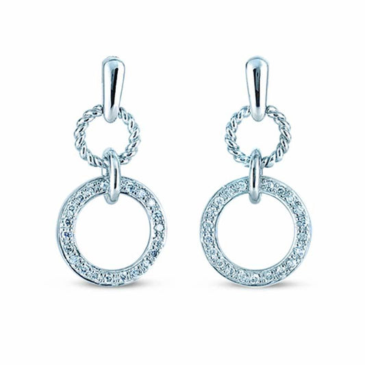 STERLING SILVER DROP EARRINGS WITH CZ STONES