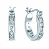 STERLING SILVER HOOP EARRINGS WITH CZ STONES