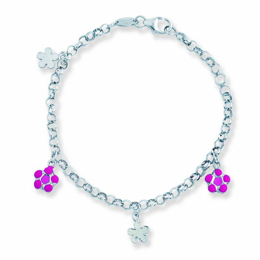 STERLING SILVER FLOWERS BABY BRACELET