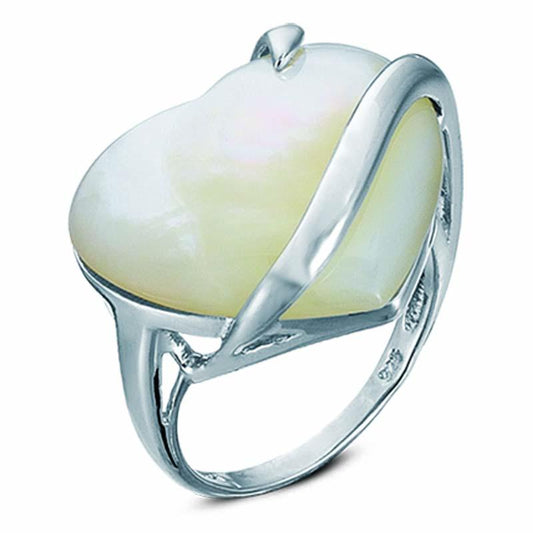 STERLING SILVER HEART RING WITH MOTHER OF PEARL