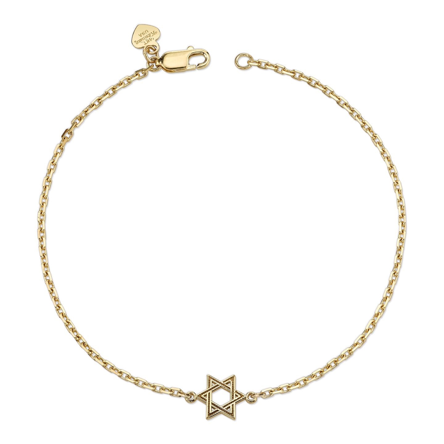 14K YELLOW GOLD KIDS STAR OF DAVID BRACELET