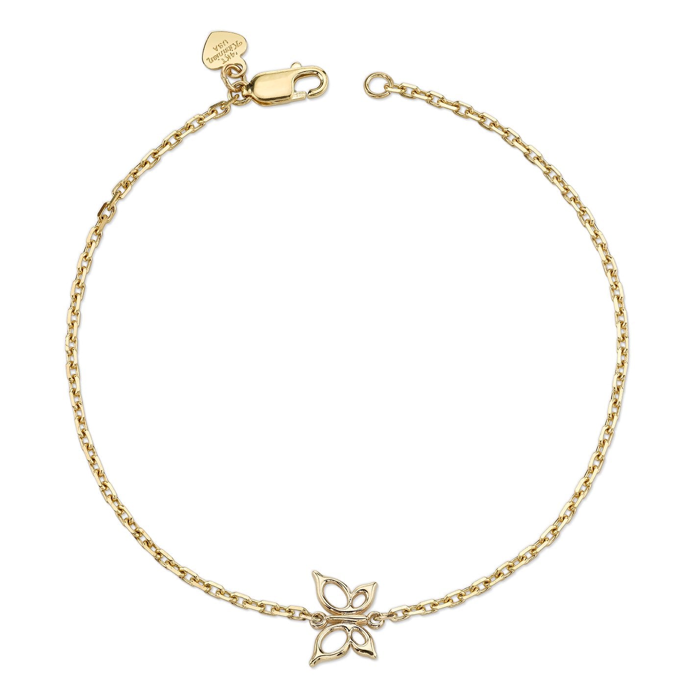 14K YELLOW GOLD KIDS BUTTERFLY BRACELET