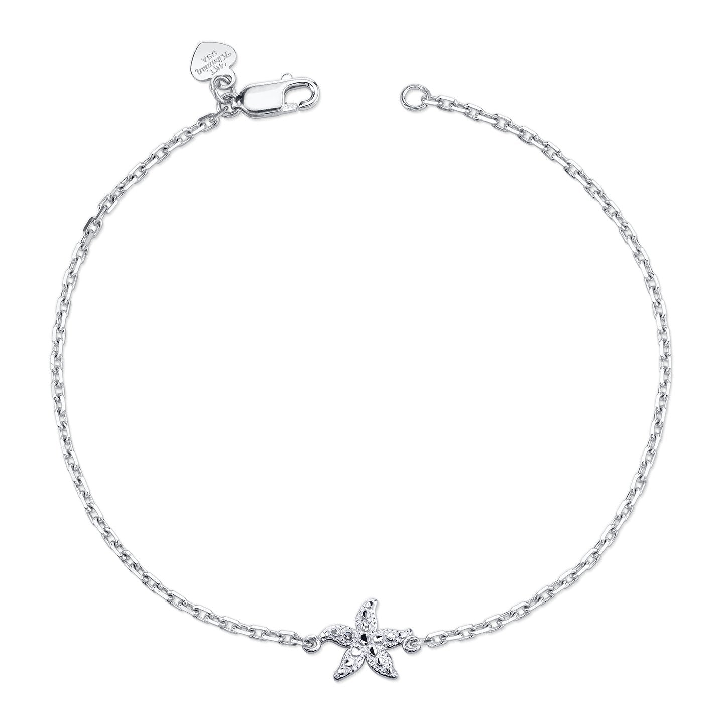 14K WHITE GOLD KIDS STARFISH BRACELET