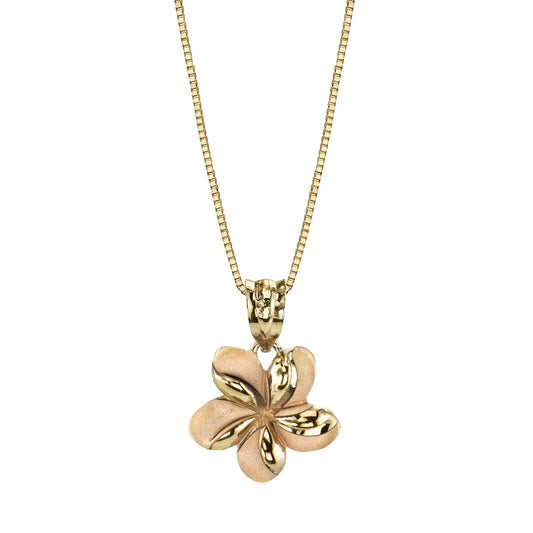 14K YELLOW GOLD FLOWER NECKLACE