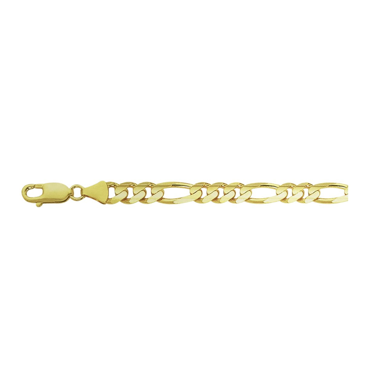 14K YELLOW GOLD CLASSICAL 6.8MM FIGARO CHAIN