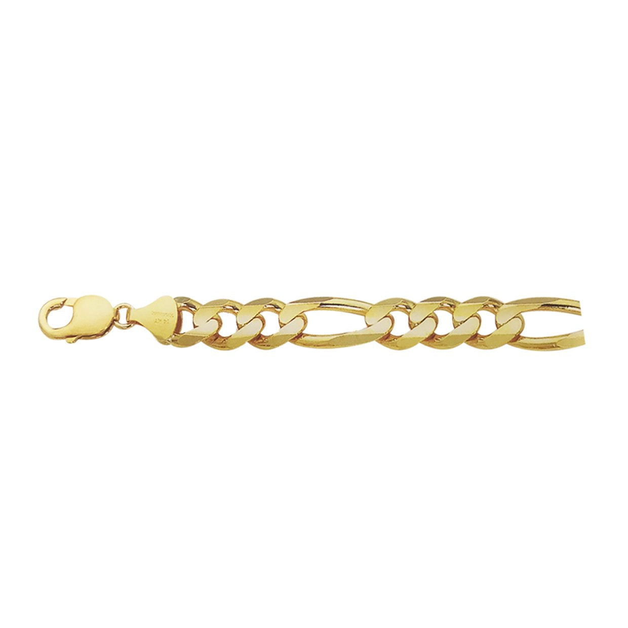 14K YELLOW GOLD CLASSICAL 9.4MM FIGARO CHAIN