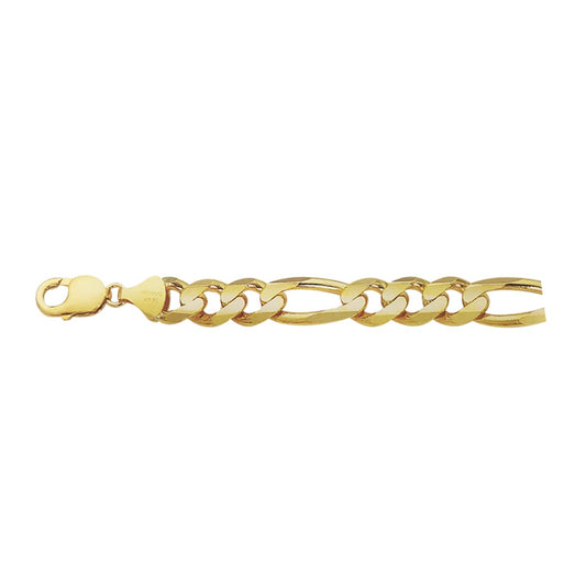 14K YELLOW GOLD CLASSICAL 9.4MM FIGARO CHAIN