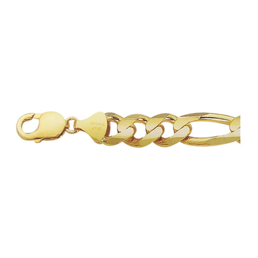 14K YELLOW GOLD CLASSICAL 11.6MM FIGARO CHAIN