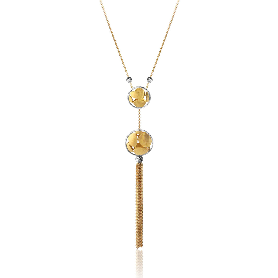 14K Two tone long necklace