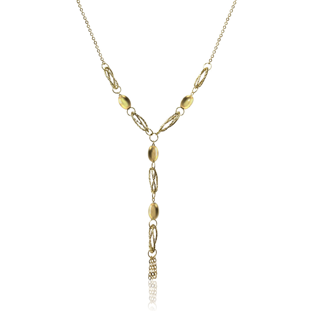 14K Yellow gold fancy necklace 17"