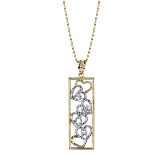 14K TWO TONE "AMOR" NECKLACE