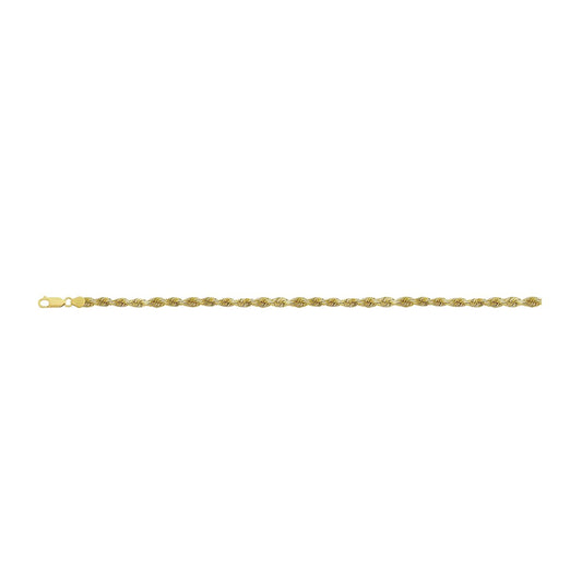 14K YELLOW GOLD 1.5MM DIAMOND CUT ROPE CHAIN