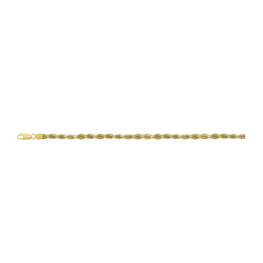 14K YELLOW GOLD 2MM DIAMOND CUT ROPE CHAIN