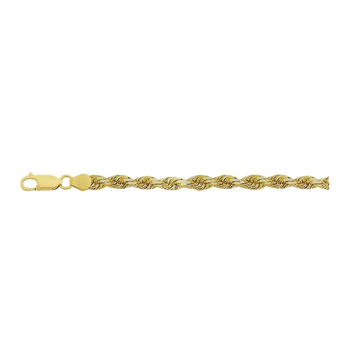 14K YELLOW GOLD 3.5MM DIAMOND CUT ROPE CHAIN