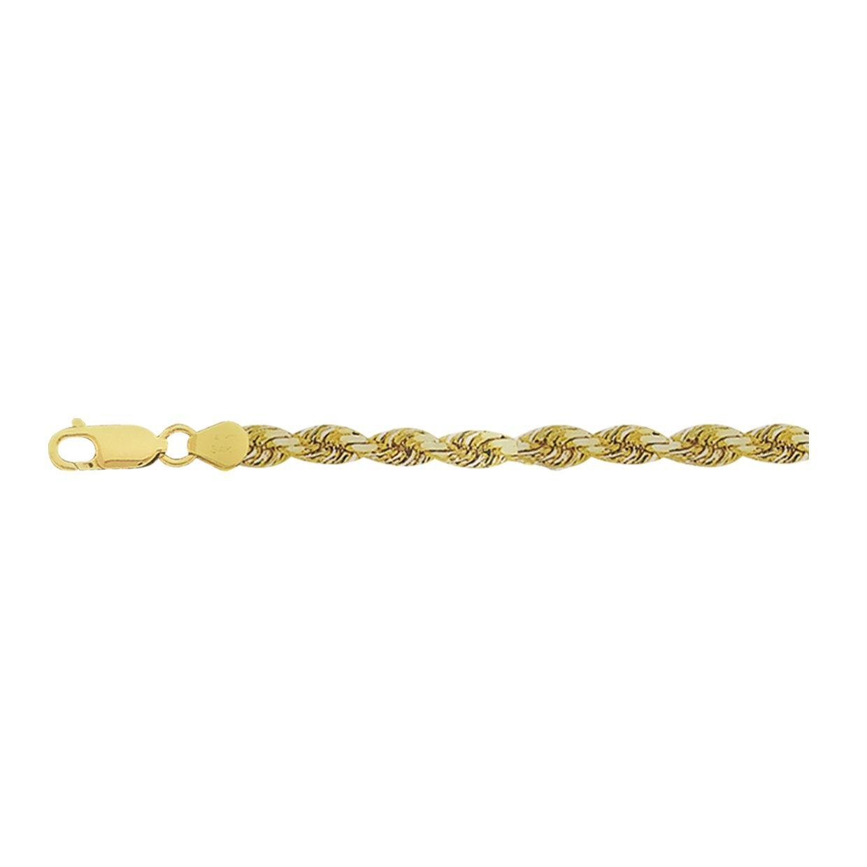 14K YELLOW GOLD 4MM DIAMOND CUT ROPE CHAIN