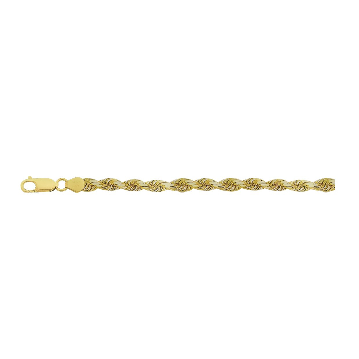 14K YELLOW GOLD 3MM DIAMOND CUT ROPE CHAIN