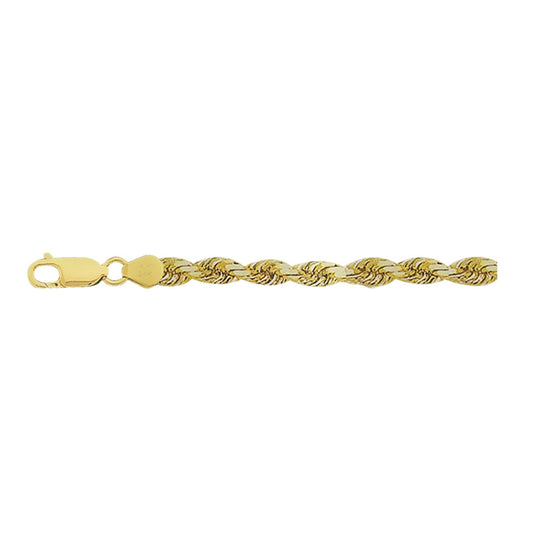 14K YELLOW GOLD 5MM DIAMOND CUT ROPE CHAIN