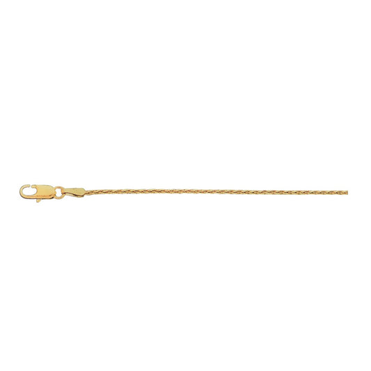 14K YELLOW GOLD 1.20MM WHEAT CHAIN