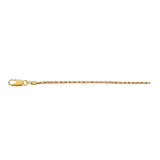 14K YELLOW GOLD 1.5MM WHEAT CHAIN