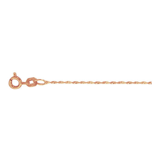 14K ROSE GOLD 1MM SINGAPORE CHAIN