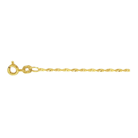 14K YELLOW GOLD 1.2MM SINGAPORE CHAIN