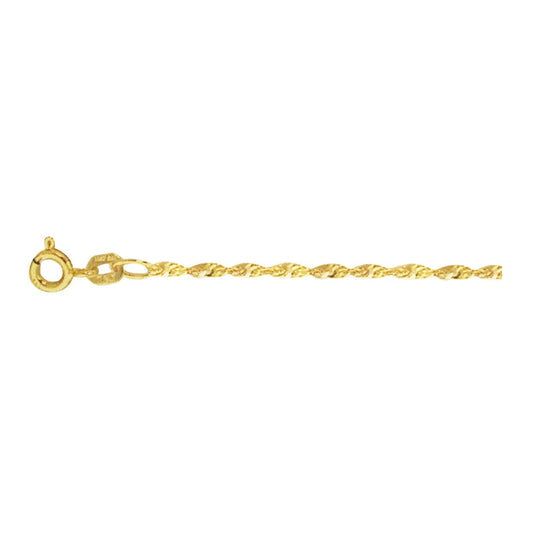 14K YELLOW GOLD 1.5MM SINGAPORE CHAIN