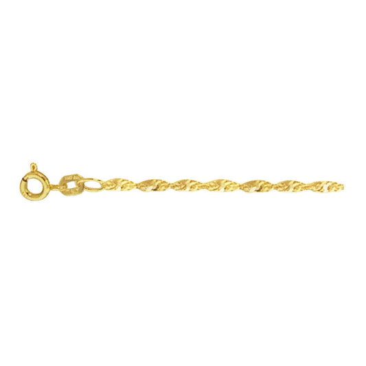 14K YELLOW GOLD 1.6MM SINGAPORE CHAIN