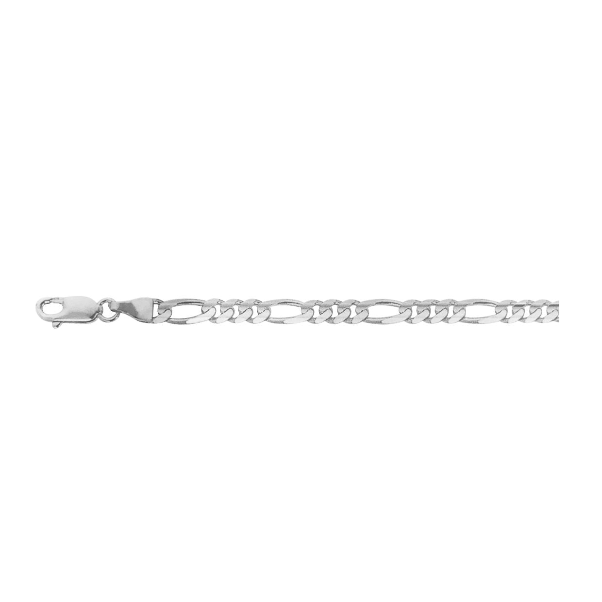 14K WHITE GOLD CLASSICAL 4.60MM FIGARO CHAIN