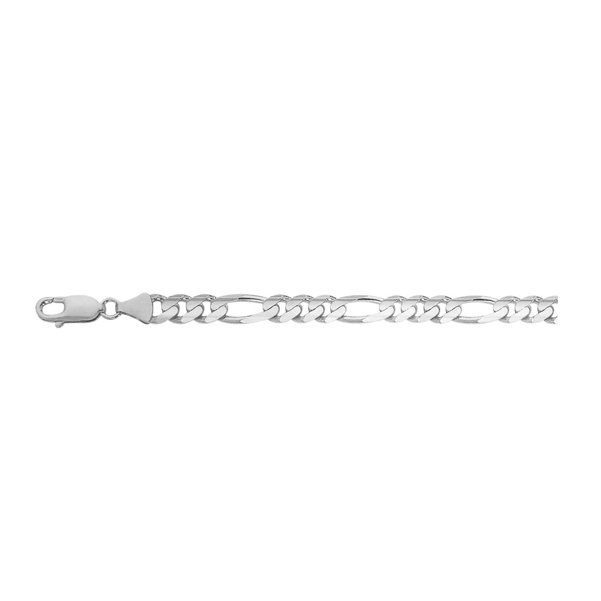 14K WHITE GOLD CLASSICAL 6MM FIGARO CHAIN