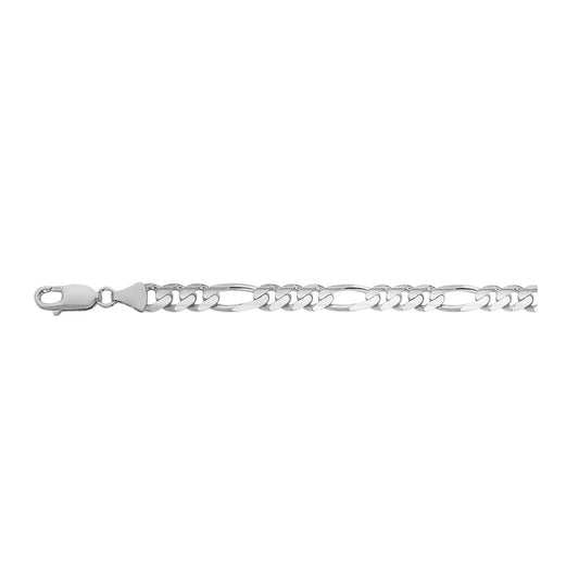 14K WHITE GOLD CLASSICAL 6MM FIGARO CHAIN