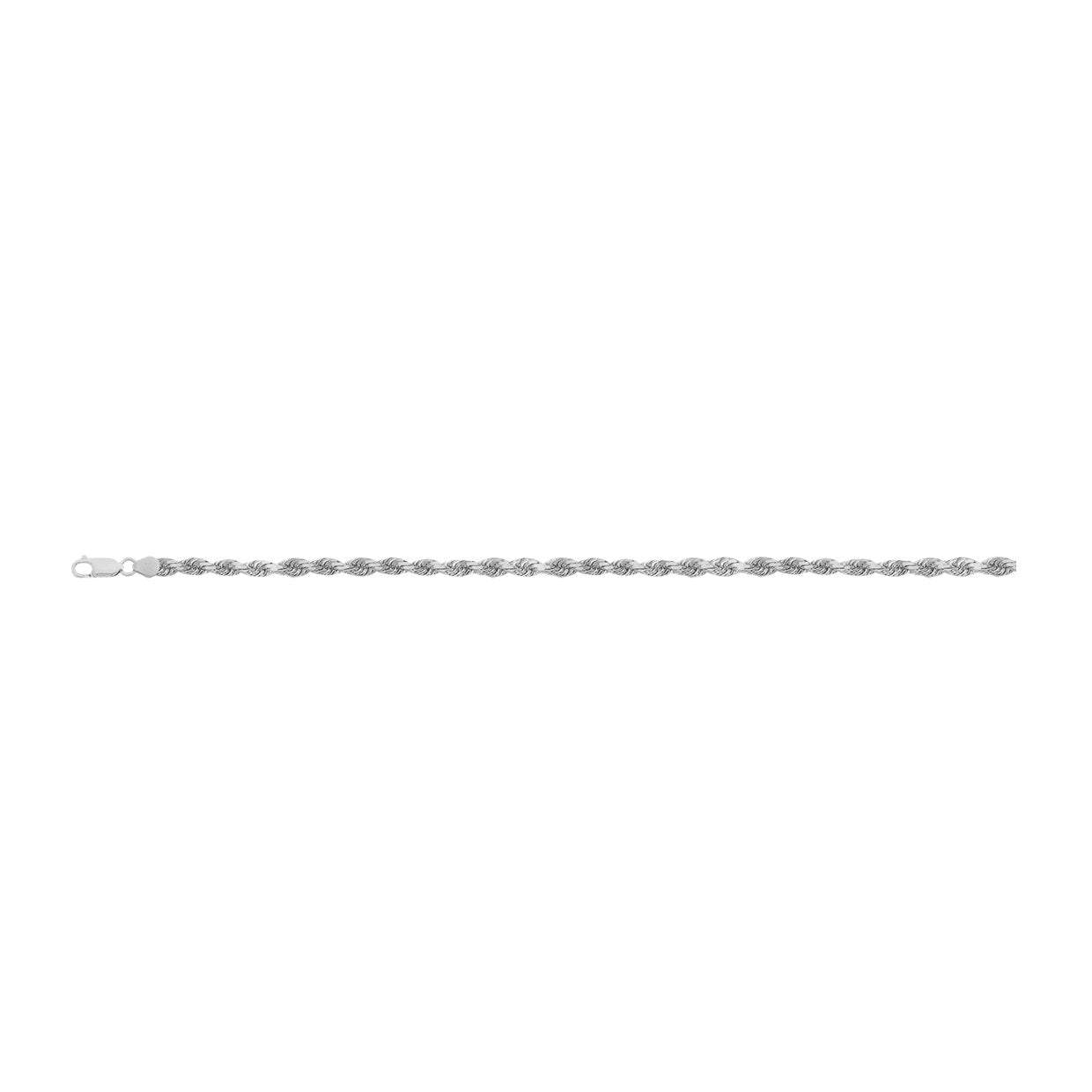 14K WHITE GOLD 1.5MM DIAMOND CUT ROPE CHAIN