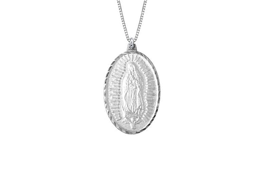 925 STERLING SILVER 11x16MM OVAL MARY MEDAL