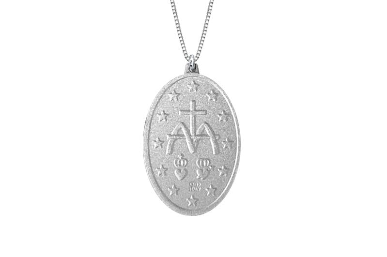 925 STERLING SILVER 13x20MM OVAL MARY MEDAL