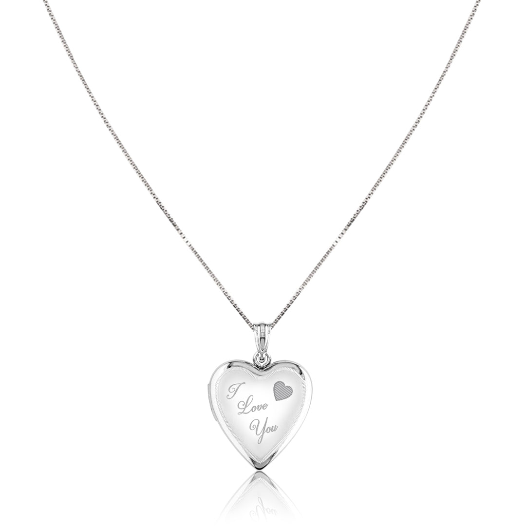 Sterling silver " i love you" heart locket necklace