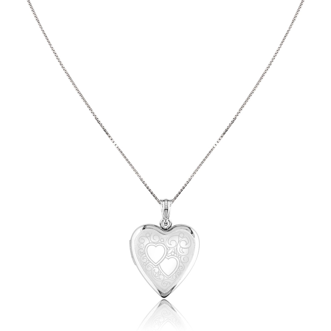 Sterling silver heart locket necklace