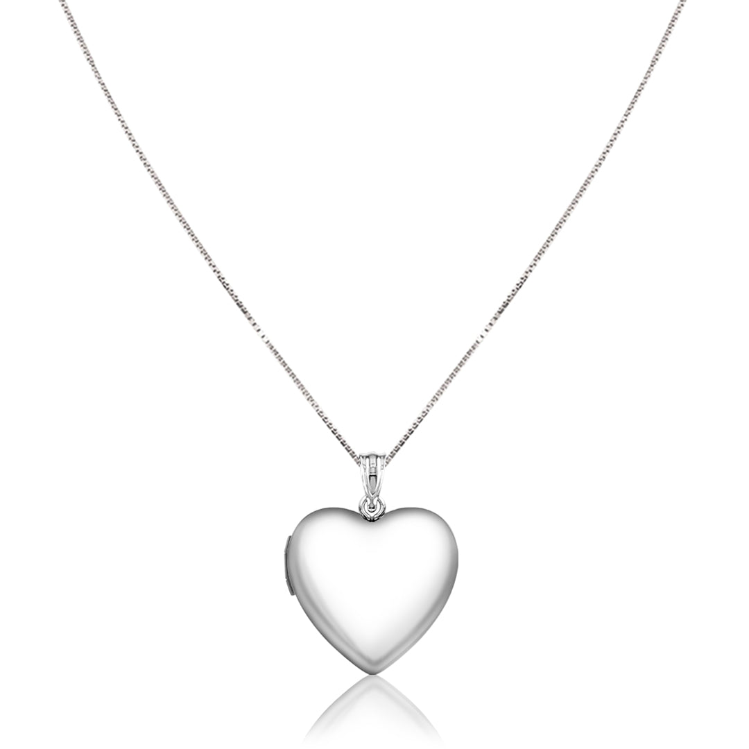 Sterling silver heart locket necklace