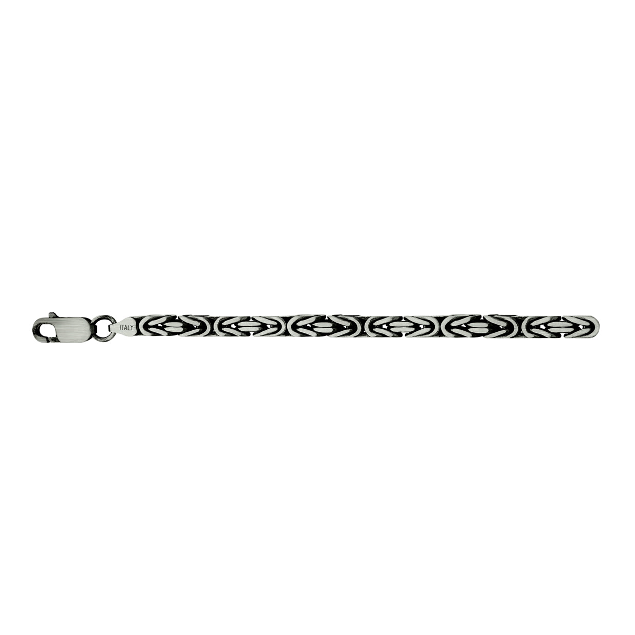 Sterling Silver Oxidized Byzantine Chain 4mm