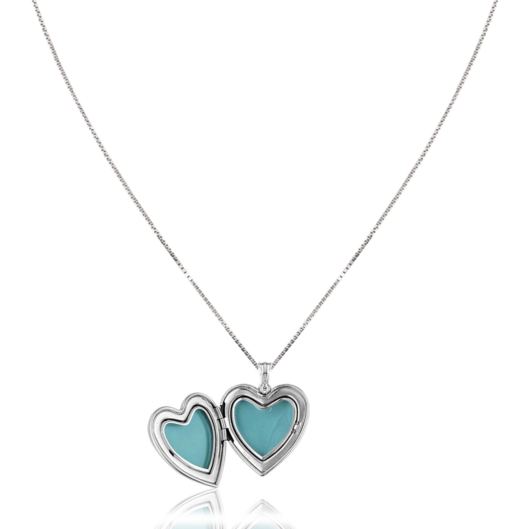 Sterling silver cross locket necklace with enamel